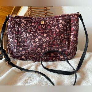 LC LAUREN CONRAD Bonne Crossbody Bag Bohemian Plum Floral Handbag Purse